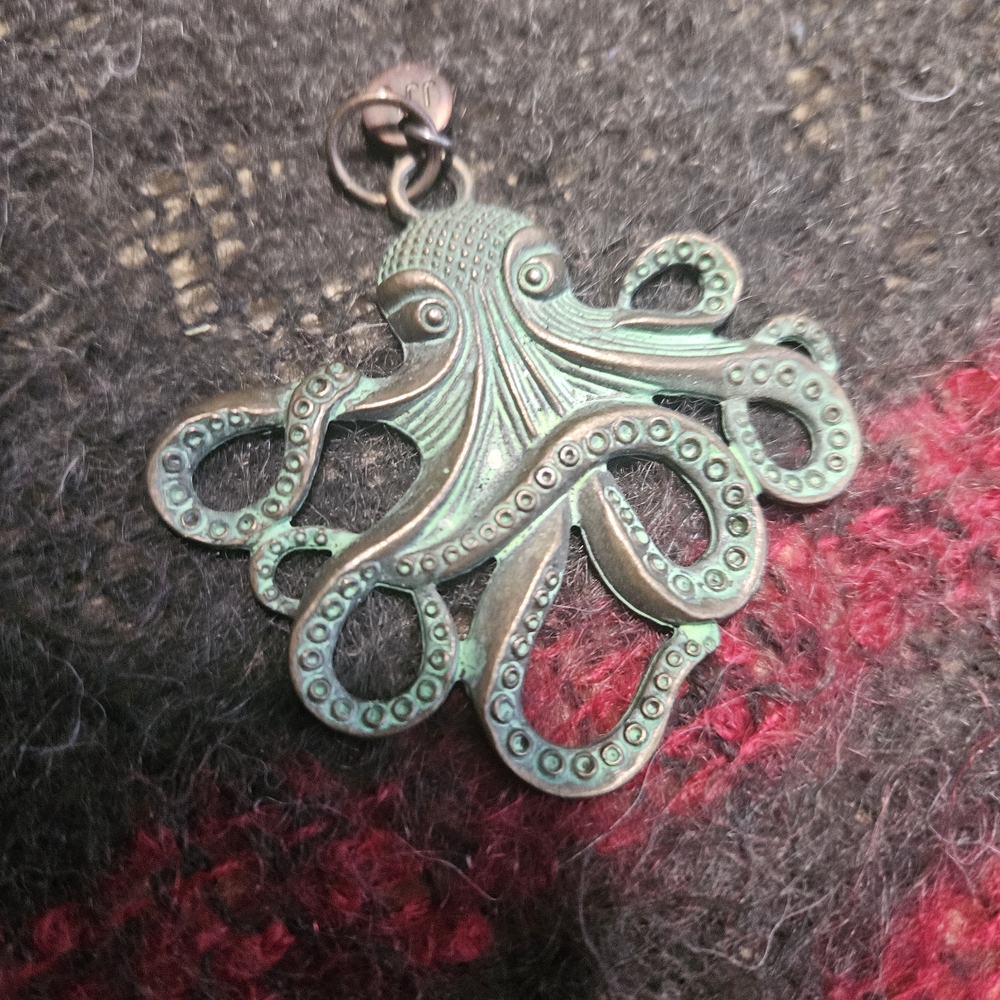 Antique Bronze Octopus Pendant